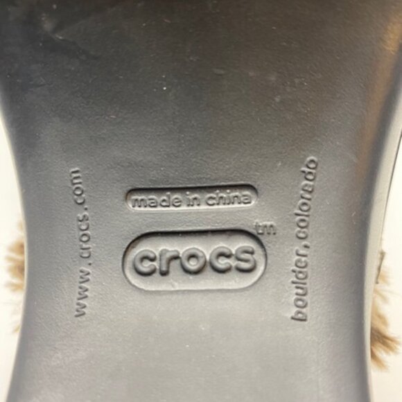 Crocs Cobbler Eva Brown Faux Fur Lined Clogs Mules - Picture 8 of 9